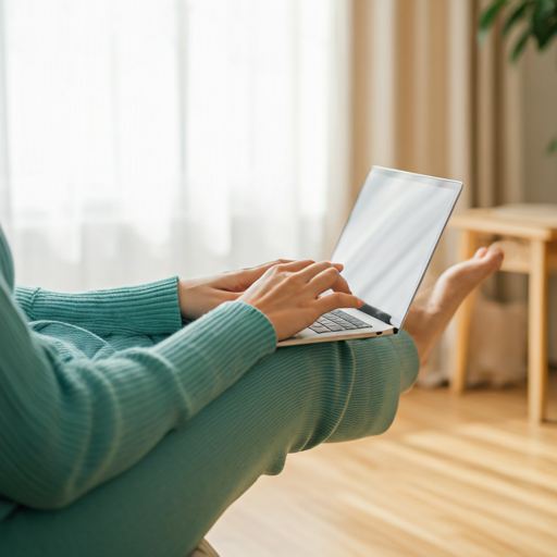 Persona tranquila gestionando su reclamo legal de telecomunicaciones